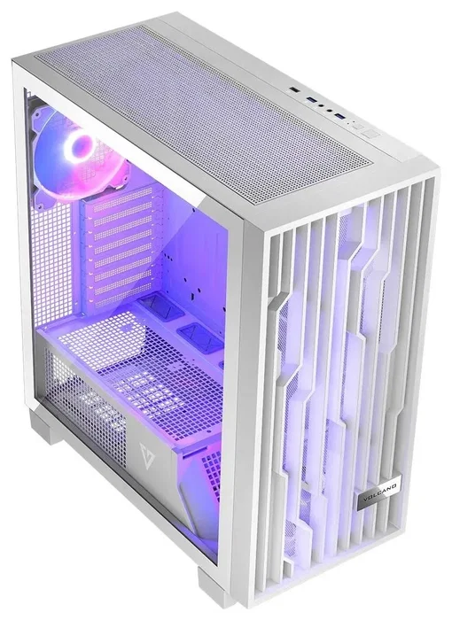 Modecom Volcano Perun Apex ARGB Midi Tower Blanca para PC Gaming, ATX, USB 3.0, USB-C