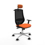 PIQUERAS Y CRESPO Silla de oficina Mardos con mecanismo Sincro, Naranja y Negro