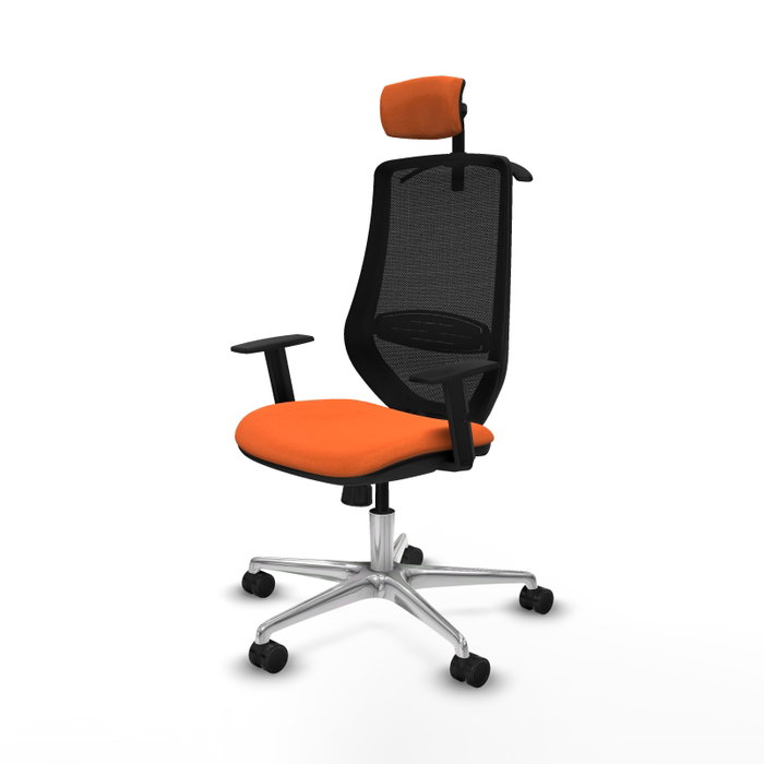 PIQUERAS Y CRESPO Silla de oficina Mardos con mecanismo Sincro, Naranja y Negro