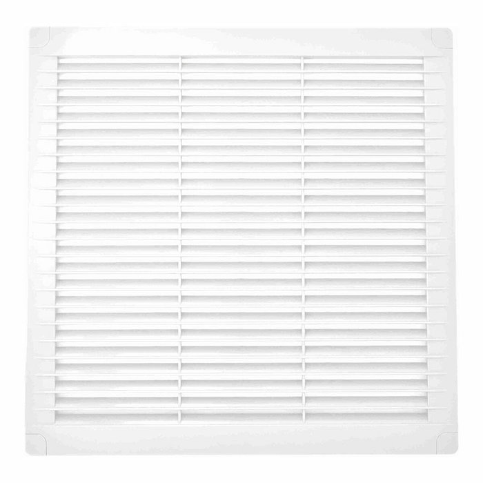 Edm Rejilla de ventilación cuadrada con tapones y mosquitera 300x300x7mm blanca