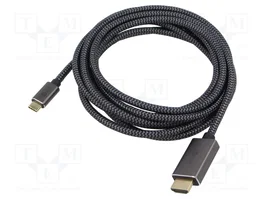 GOOBAY Cable USB-C a HDMI 2.0 de 3m, Textil