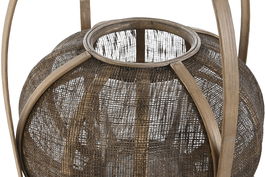DKD Home Decor Portavela Tropical Marron Bambu Lino 35 x 47 x 35 cm
