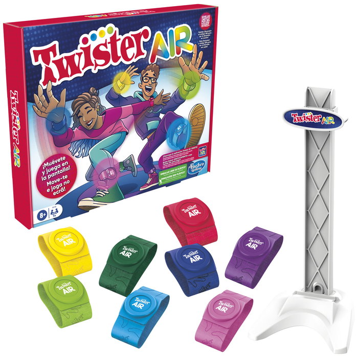 Hasbro Juego Twister Air con Aplicación y Banda de Realidad Aumentada para Fiestas y Familia (8 años+)
