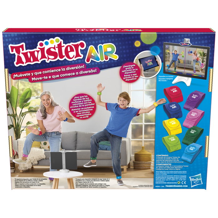 Hasbro Juego Twister Air con Aplicación y Banda de Realidad Aumentada para Fiestas y Familia (8 años+)