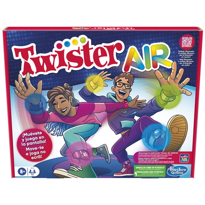 Hasbro Juego Twister Air con Aplicación y Banda de Realidad Aumentada para Fiestas y Familia (8 años+)