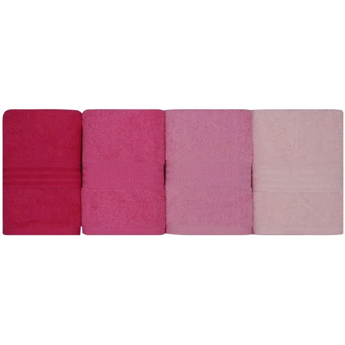 Aucune Juego de 4 toallas de mano - 50 x 90 cm - Rosa Aucune Juego de 4 toallas de mano - 50 x 90 cm - Rosa