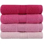 Aucune Juego de 4 toallas de mano - 50 x 90 cm - Rosa