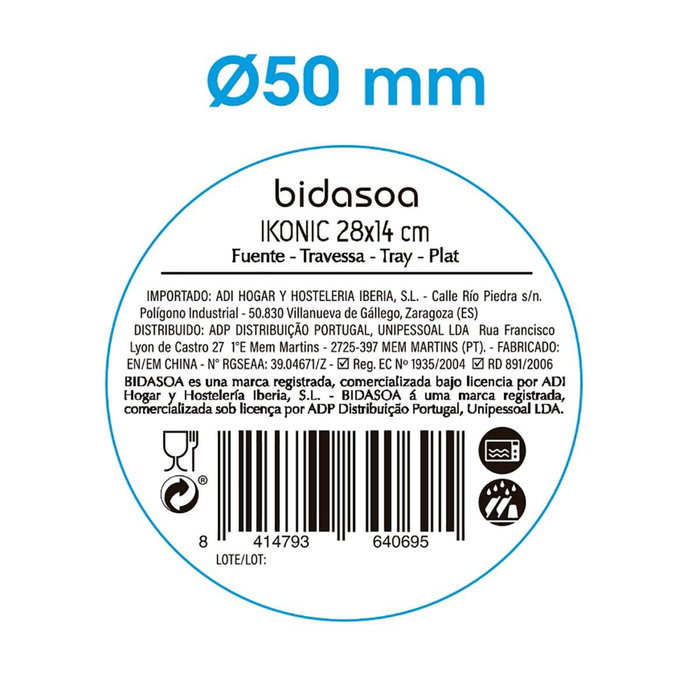 Fuente Rectangular Cerámica Ikonic Bidasoa 28x14 cm (16 Unidades)