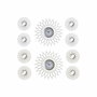 DKD Home Decor Set de 5 Relojes Decorativos con Espejo 50x50cm Surtido