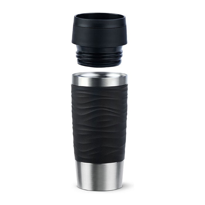 Emsa TRAVEL MUG Waves Thermobecher negro/acero inoxidable 0,36 L Emsa TRAVEL MUG Waves Thermobecher negro/acero inoxidable 0,36 L