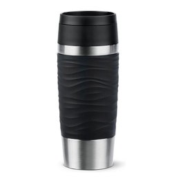 Emsa TRAVEL MUG Waves Thermobecher negro/acero inoxidable 0,36 L
