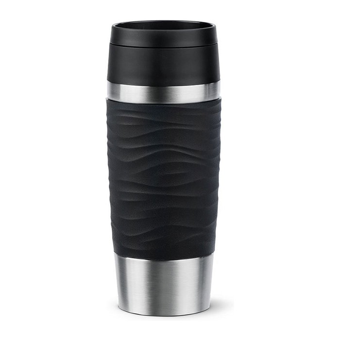 Emsa TRAVEL MUG Waves Thermobecher negro/acero inoxidable 0,36 L Emsa TRAVEL MUG Waves Thermobecher negro/acero inoxidable 0,36 L