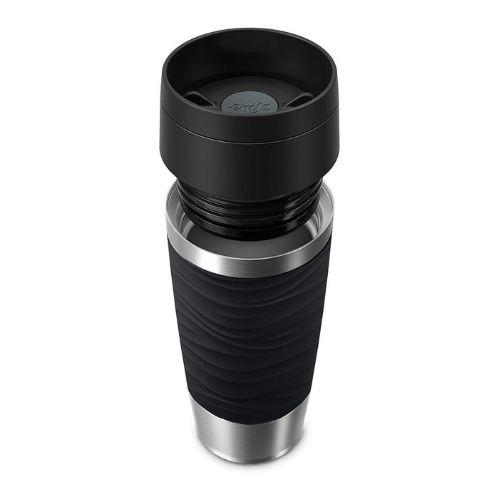 Emsa TRAVEL MUG Waves Thermobecher negro/acero inoxidable 0,36 L Emsa TRAVEL MUG Waves Thermobecher negro/acero inoxidable 0,36 L