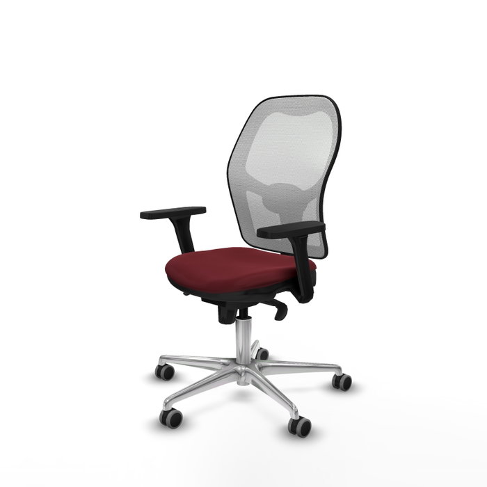 PIQUERAS Y CRESPO Silla de oficina Jorquera con mecanismo Sincro, Granate y Blanco