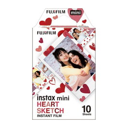 FUJIFILM Instax Mini Film Heart Sketch, 10 unidades