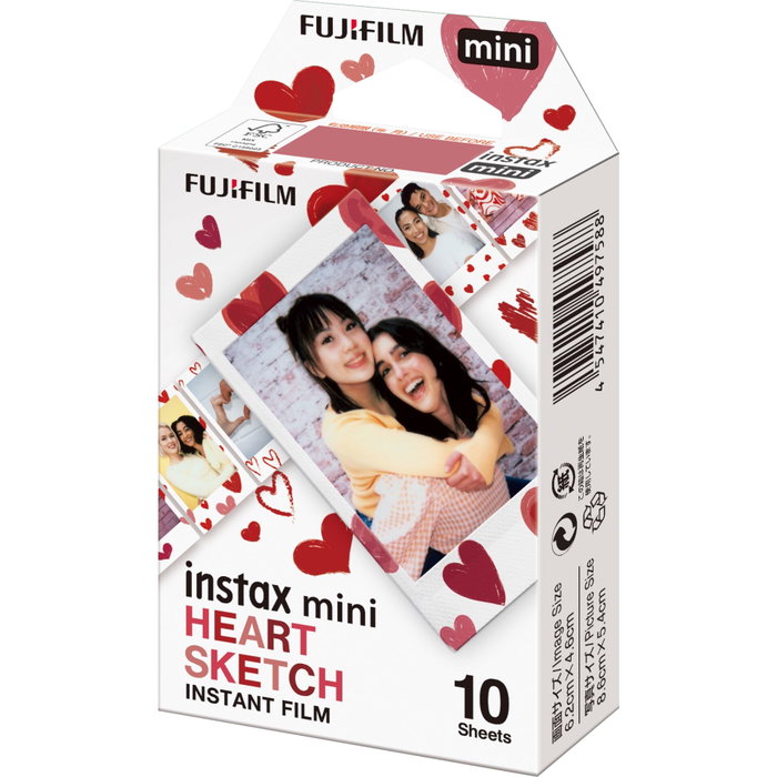 FUJIFILM Instax Mini Film Heart Sketch, 10 unidades FUJIFILM Instax Mini Film Heart Sketch, 10 unidades