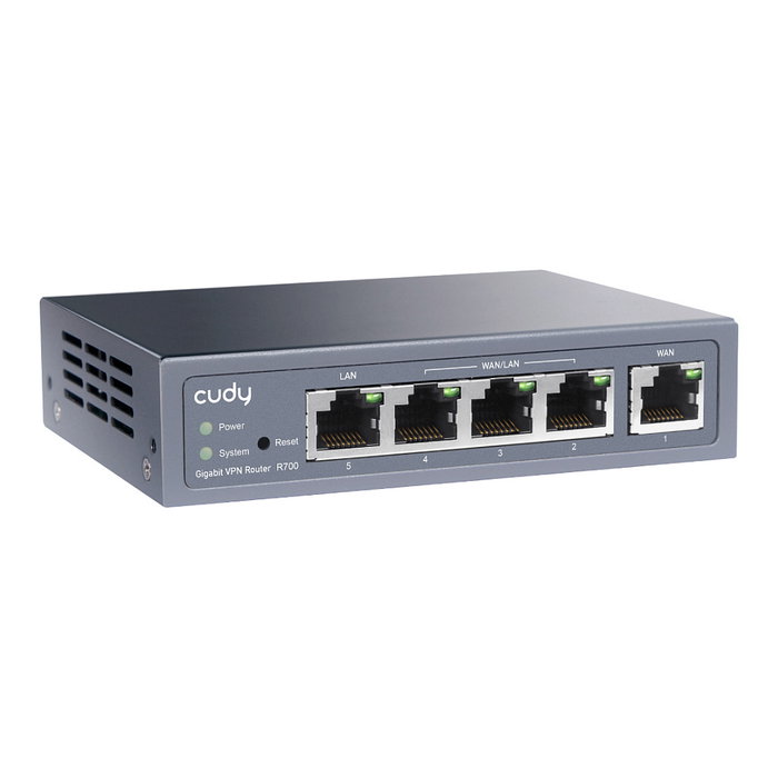 Cudy Gigabit Multi-WAN VPN Router, 4 Puertos LAN, Firewall, Soporta OpenVPN/WireGuard, Gris