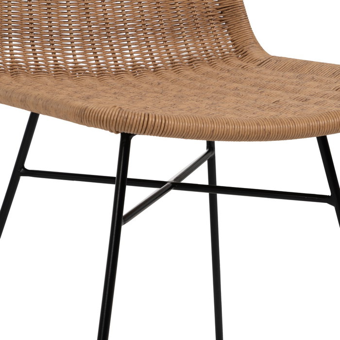 Silla Natural Pe-Acero Salón 47 X 59 X 84 cm (Set de 2)