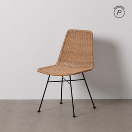 Silla Natural Pe-Acero Salón 47 X 59 X 84 cm (Set de 2)