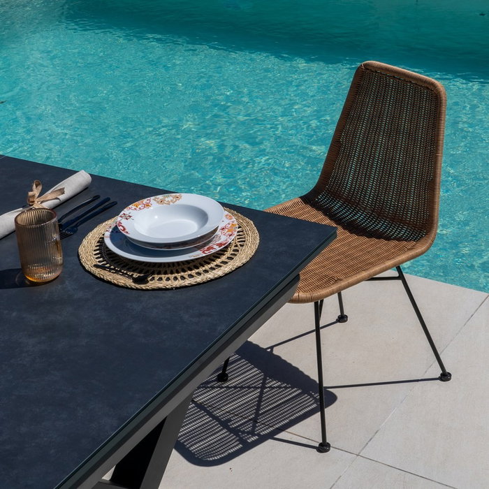 Silla Natural Pe-Acero Salón 47 X 59 X 84 cm (Set de 2)