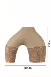 Aberto Design Maceta Decorativa BK005 Cerámica Beige 20x23 cm