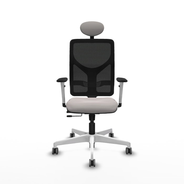 PIQUERAS Y CRESPO Silla de oficina Motilla con mecanismo Sincro/Traslack, Blanco/Negro