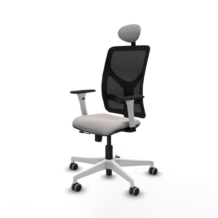 PIQUERAS Y CRESPO Silla de oficina Motilla con mecanismo Sincro/Traslack, Blanco/Negro
