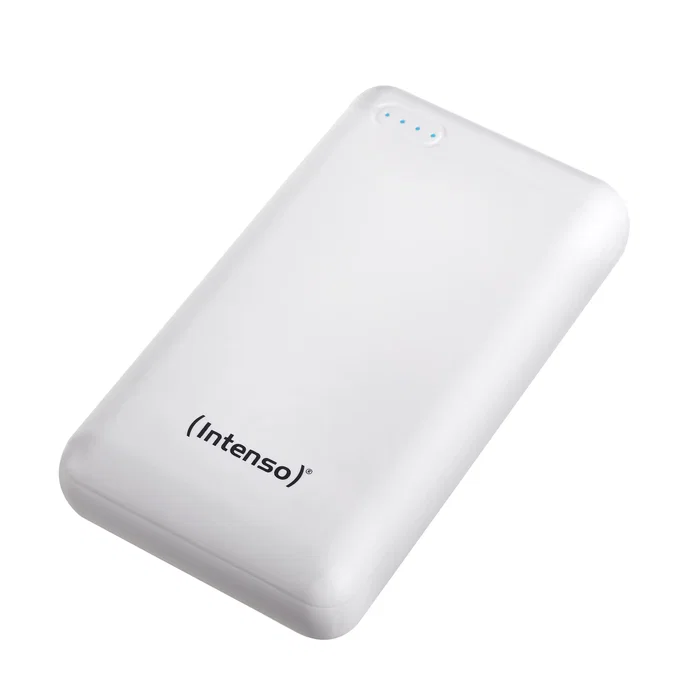 Intenso XS20000 Powerbank 20000 mAh Litio Blanco con Pantalla LED, USB-C y Micro-USB, Incluye Cable USB-A a Tipo-C 7313552