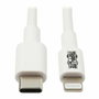 Eaton Tripp Lite M102-003-WH Cable USB C a Lightning, Certificado MFi, USB 2.0 M/M, Blanco, 0.91 m