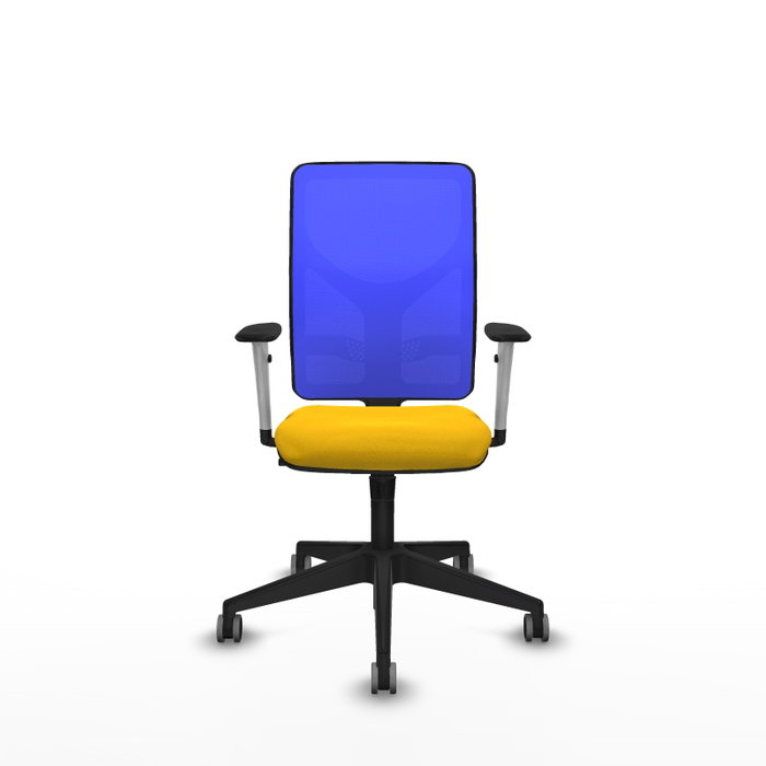 PIQUERAS Y CRESPO Silla de oficina Motilla con mecanismo Sincro, Amarillo y Azul