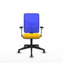 PIQUERAS Y CRESPO Silla de oficina Motilla con mecanismo Sincro, Amarillo y Azul