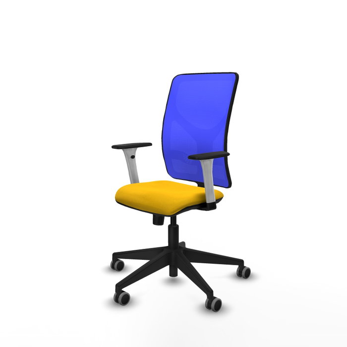 PIQUERAS Y CRESPO Silla de oficina Motilla con mecanismo Sincro, Amarillo y Azul