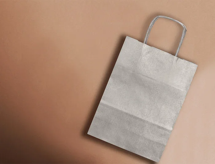 Q-connect Bolsa Papel Kraft Plata XS con Asa Retorcida 180x240x80 mm