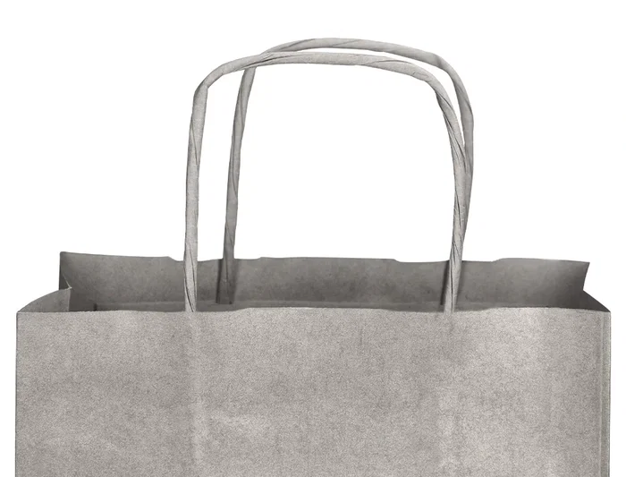 Q-connect Bolsa Papel Kraft Plata XS con Asa Retorcida 180x240x80 mm