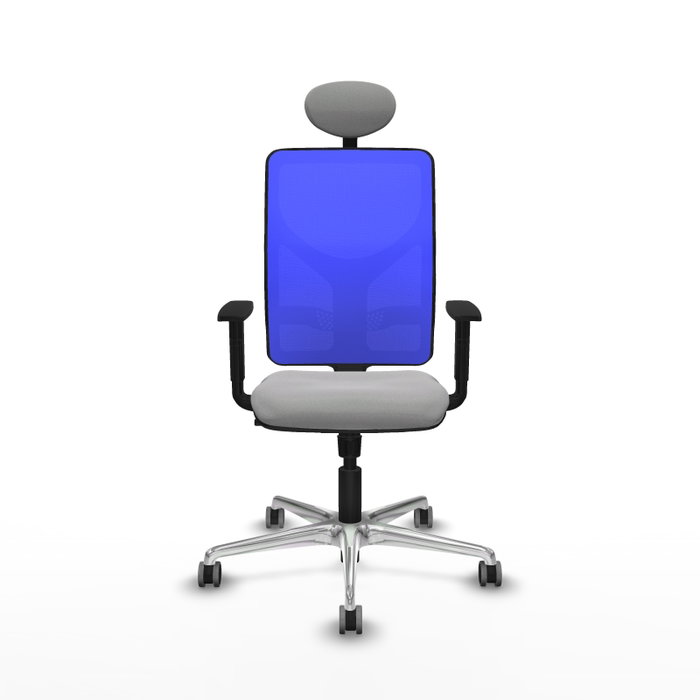PIQUERAS Y CRESPO Silla de oficina Motilla con mecanismo Sincro, Gris claro y Azul