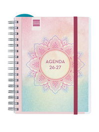 FINOCAM Agenda Escolar 2026-27 Personalizable con Tapa de Polipropileno y Goma Mandala