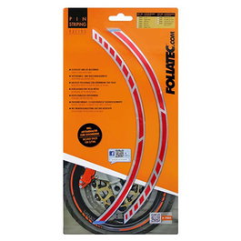 Foliatec FO34440 Pinstriping Racing Rojo, 14 Bandas Adhesivas de 7 mm x 41 cm para Carrocería y Llantas, Incluye Espaciador