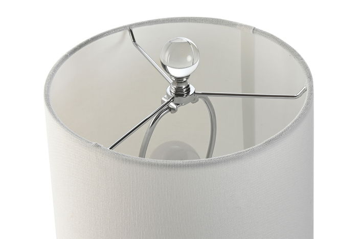 DKD Home Decor Lámpara Sobremesa Transparente Blanco 23 x 50 x 23 cm Cristal Lino Hierro