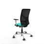 PIQUERAS Y CRESPO Silla de oficina Motilla con mecanismo Sincro/Traslack, Turquesa y Negro