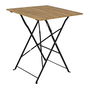 Outdoor Living By Decoris Conjunto Mesa y 2 Sillas Leeds Plegable, Madera Sintética y Acero, Marrón, Modelo Leeds - Mesa 60x60x71.5 cm, Silla 41x37x79 cm