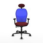 PIQUERAS Y CRESPO Silla de oficina Jorquera con mecanismo Sincro/Traslack, Granate y Azul