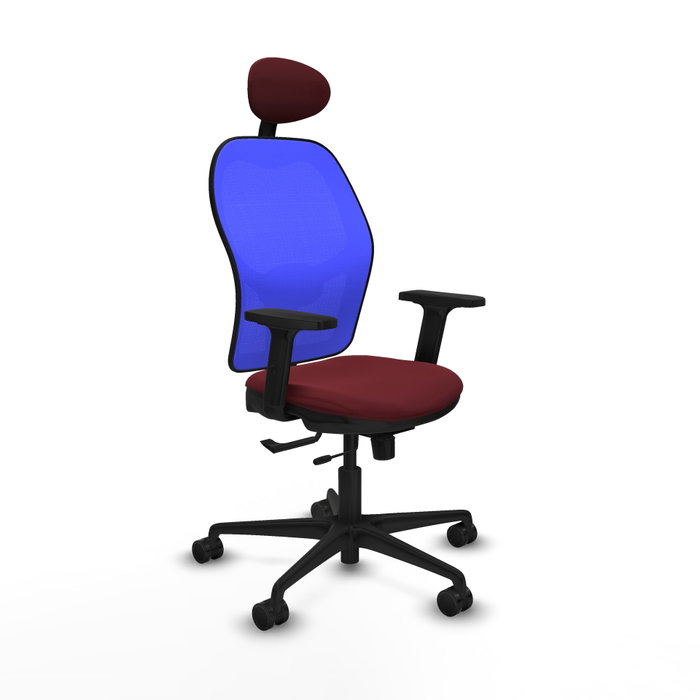 PIQUERAS Y CRESPO Silla de oficina Jorquera con mecanismo Sincro/Traslack, Granate y Azul PIQUERAS Y CRESPO Silla de oficina Jorquera con mecanismo Sincro/Traslack, Granate y Azul