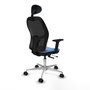 PIQUERAS Y CRESPO Silla de oficina Jorquera con mecanismo Sincro/Traslack Azul cielo y Negro