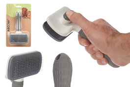 Mascow Cepillo de Púas para Mascotas Antracita - Cepillo para Perros/Gatos, Dimensiones 19x5.5x10.5 cm (Set de 24)