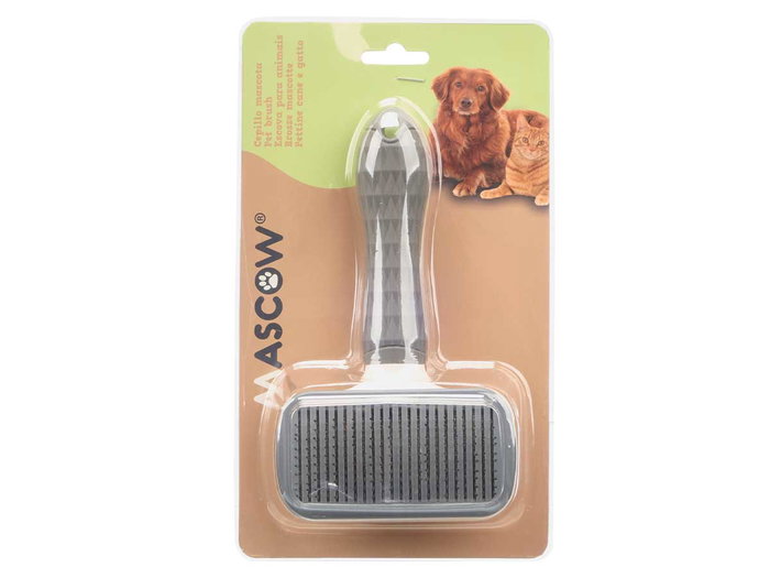 Mascow Cepillo de Púas para Mascotas Antracita - Cepillo para Perros/Gatos, Dimensiones 19x5.5x10.5 cm (Set de 24)