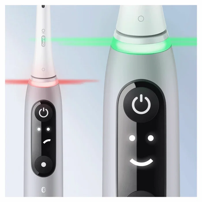 Oral-B Cepillo Dental Eléctrico iO Series 6S Gris Opal con 5 Modos, Sensor de Presión y APP, Temporizador 2 Min, Incluye 2 Cabezales y Maletín de Viaje