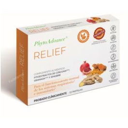 PHYTOADVANCE Relief 12Pastillas - Complemento Alimenticio para Sistema Respiratorio e Inmunitario con Jengibre y Cúrcuma, Apto Veganos