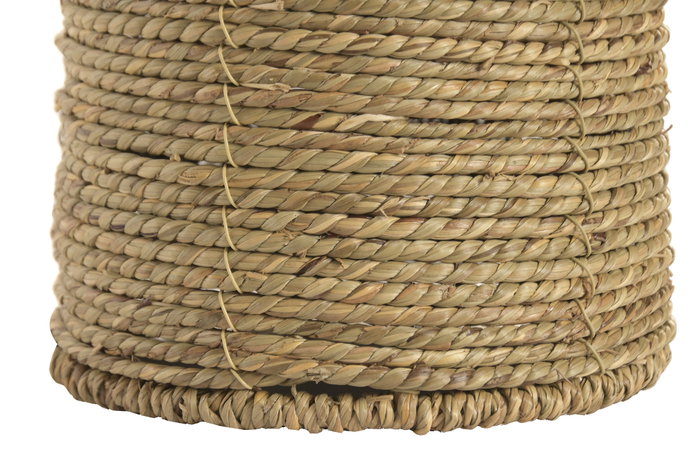 DKD Home Decor Lámpara de Sobremesa Seagrass y Poliéster Marrón 30x30x52 cm