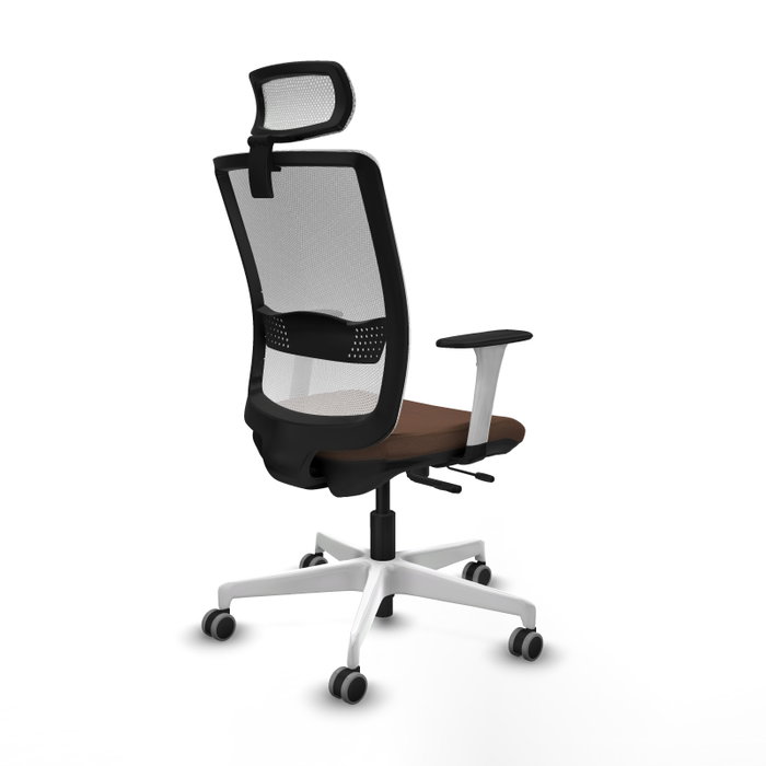 PIQUERAS Y CRESPO Silla de oficina Haches con mecanismo Sincro/Traslack Marrón/Blanco PIQUERAS Y CRESPO Silla de oficina Haches con mecanismo Sincro/Traslack Marrón/Blanco