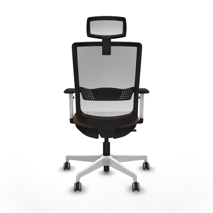PIQUERAS Y CRESPO Silla de oficina Haches con mecanismo Sincro/Traslack Marrón/Blanco PIQUERAS Y CRESPO Silla de oficina Haches con mecanismo Sincro/Traslack Marrón/Blanco